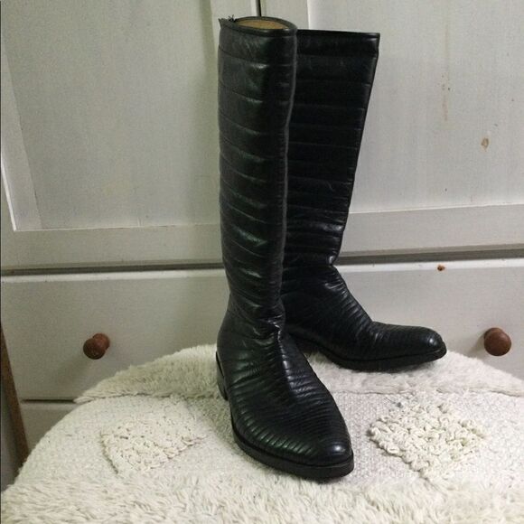 Turpin  7.5 leather boots black, vintage, steam punk, vampire, Goth - Picture 13 of 13